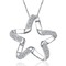 Κλείδα γυναίκες Ασημένιο πεντάκτινο αστέρι ένθετο διαμάντι κολιέ & μενταγιόν