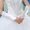 Παχύ Διακόσμηση Ταφτάς Χάντρες δάχτυλα Μακρύ Γάντια γάμου