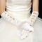 Λευκό Ρετρό Μακρύ Πλήρη δάχτυλο Κατάλληλη Γάντια γάμου
