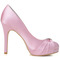 Σατέν φόρεμα παπούτσια νύφη ροζ παπούτσια γάμου παράσταση υψηλό τακούνια - Σελίδα 5