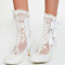 Γυναικείες μπότες μόδας με κούφια ψηλά τακούνια λευκές δαντέλες γυναικείες μπότες γάμου