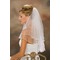 Διπλό σατέν κορδέλα άκρη με πέπλο λευκό / ελεφαντόδοντο γαμήλιο πέπλο χονδρικής