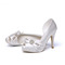 Γυναικεία παπούτσια ανοιχτό toe σατέν αδιάβροχη πλατφόρμα ψηλά τακούνια γάμου - Σελίδα 3
