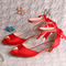 Γυναικεία παπούτσια με γαμήλια κορδέλα με κορδόνια ψαρέματα γυναικεία παπούτσια κόκκινα παπούτσια παράνυμφων - Σελίδα 5