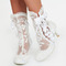 Γυναικείες μπότες μόδας με κούφια ψηλά τακούνια λευκές δαντέλες γυναικείες μπότες γάμου - Σελίδα 3