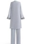 Κοντομάνικο Πέταλο λαιμό Μέχρι τον αστράγαλο Παντελόνι κοστούμι φόρεμα - Σελίδα 3