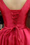 Κοκτέιλ φορέματα Σατέν Αχλάδι Κομψό & Πολυτελές Μέχρι το Γόνατο Λαιμόκοψη V - Σελίδα 5