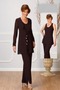 Κομψό Μακρύ Μανίκι Φυσικό Υψηλή καλύπτονται Παντελόνι κοστούμι φόρεμα - Σελίδα 1