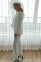 Μακρύ Μανίκι Τετράγωνο Κοντομάνικο Άνοιξη Παντελόνι κοστούμι φόρεμα - Σελίδα 5