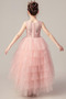 Φυσικό Τούλι Τονισμένα ροζέτα Φερμουάρ επάνω Λουλούδι κορίτσι φορέματα - Σελίδα 2