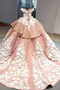 Μπάλα φορέματα Έτος 2019 Δαντέλα-επάνω Γραμμή Α Φυσικό Σατέν Τονισμένα ροζέτα - Σελίδα 11