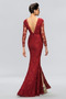 Μπροστινό σχισμή Μακρύ Μανίκι Πολυτελές Ψευδαίσθηση Βραδινά φορέματα - Σελίδα 3
