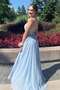 Βραδινά φορέματα Έτος 2021 Βαθιά v-λαιμός Τιράντες σπαγγέτι Σιφόν Καλοκαίρι - Σελίδα 2