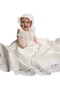 Σατέν Φυσικό Κόσμημα Κοντομάνικο Δαντέλα Φόρεμα Βάπτισης - Σελίδα 1