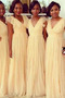Παράνυμφος φορέματα Μήκος πατωμάτων Λαιμόκοψη V Φερμουάρ επάνω Ντραπέ Σιφόν - Σελίδα 1