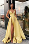 Βραδινά φορέματα Έτος 2021 απλός Λαιμόκοψη V Μπροστινό σχισμή Σατέν - Σελίδα 1