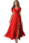 Βραδινά φορέματα Άνοιξη Έτος 2023 Φυσικό Κοντομάνικο Σιφόν Κομψό & Πολυτελές - Σελίδα 16