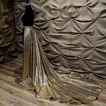 Παγιέτες τρένο φούστα αποσπώμενη φούστα τρένο χρυσό φόρεμα νυφικό αποσπώμενη φούστα νυφικό προσαρμοσμένο μέγεθος