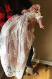 Φόρεμα Βάπτισης Γραμμή Α Φυσικό Κομψό & Πολυτελές Τούλι Δαντέλα Δαντέλα επικάλυψης