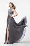 Χάνει Σιφόν Μακρύ Κρυστάλλινη Φυσικό Κόσμημα τονισμένο μπούστο Μπάλα φορέματα