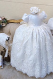 Φόρεμα Βάπτισης Κοντομάνικο Μακρύ Γραμμή Α Φυσικό Φερμουάρ επάνω Τόξο