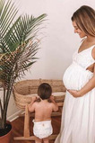 Νυφικά Εγκυμοσύνη Καλοκαίρι Αμάνικο Μέση αυτοκρατορία Βαθιά v-λαιμός