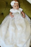 Υψηλή καλύπτονται Μακρύ Δαντέλα Κοντομάνικο Φόρεμα Βάπτισης