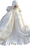 Πριγκίπισσα Δαντέλα Υψηλός λαιμός Μέση αυτοκρατορία Φόρεμα Βάπτισης