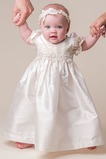 Σατέν Επίσημη Κοντομάνικο Πλισέ Πριγκίπισσα Φόρεμα Βάπτισης