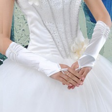Παχύ Διακόσμηση Ταφτάς Χάντρες δάχτυλα Μακρύ Γάντια γάμου