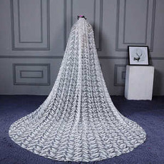 Ivory Bridal Veil 3m Feather Αξεσουάρ Γάμου Πέπλο Fantastic Weil Weil