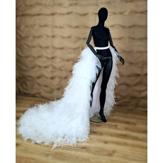 Αποσπώμενο νυφικό τρενάκι τούλινη φούστα νυφικό φόρεμα νυφικό τούλι Φόρεμα με τυλιχτή φούστα με κλιμάκωση αποσπώμενη φούστα