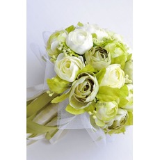 Άσπρο καμέλια πράσινο Κορέας λουλούδια προσομοίωσης νύφη για το γάμο στο χέρι