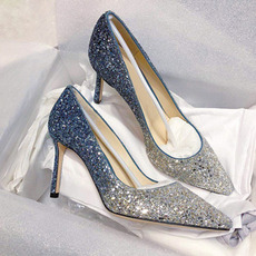 Γυναικεία παπούτσια γυναικεία παπούτσια γάμου κρυστάλλινα παγιέτες παπούτσια νυφικών ψηλά τακούνια