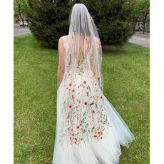 Floral νυφικό πέπλο, Νυφικό πέπλο γάμου, πέπλο δαντέλα ύφασμα, πέπλο στέμμα λουλουδιών,