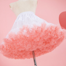 Ροζ ελαστική μέση φουσκωτό τούλι μεσοφόρι, Princess Ballet Dance Pettiskirts Lolita Cosplay, Rainbow Cloud Κοντή φούστα Tutu 45cm