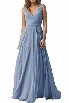 Βραδινά φορέματα Σιφόν Κομψό & Πολυτελές Αμάνικο Βαθιά v-λαιμός Έτος 2023