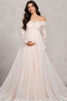 Νυφικά Εγκυμοσύνη Τραίνο παρεκκλησιών Φθινόπωρο Από τον ώμο