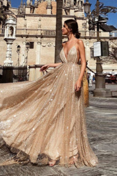 Βραδινά φορέματα Μακρύ Ντραπέ Ρομαντικό εξώπλατο Φυσικό Γραμμή Α