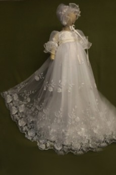 Μικρό Δαντέλα Τονισμένα τόξο Επίσημη Μακρύ Φόρεμα Βάπτισης