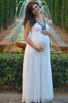 Βραδινά φορέματα Εγκυμοσύνη σικ & σύγχρονος Ντραπέ Φθινόπωρο Λαιμόκοψη V