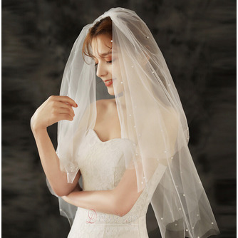 Απλό γαμήλιο πέπλο νύφη γαμήλια κόμμωση φωτογραφία στούντιο φωτογραφία πέπλο διπλής τάξης μαργαριτάρι πέπλο - Σελίδα 5