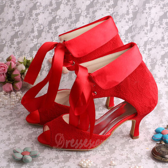 Γυναικείες μπότες κόκκινες γυναικείες μπότες δαντέλες με δαντέλες - Σελίδα 5