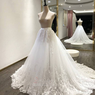 Αποσπώμενη φούστα γάμου για φορέματα Νυφική φούστα δαντέλα Απλικέ Αποσπώμενη φούστα τρένου προσαρμοσμένου μεγέθους - Σελίδα 1