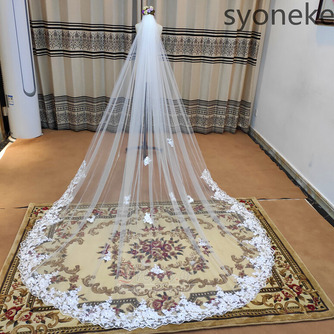 3M Luxury Wedding Veil Custom Veil Lace Edge Veil Long Tulle One Layer Customization - Σελίδα 1