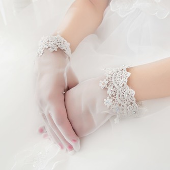 Διακόσμηση Κατάλληλη Λευκό Καλοκαίρι Δαντέλα Γάντια γάμου - Σελίδα 2
