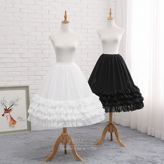 Μαύρη σιφόν κάτω φούστα, νυφική ​​μακριά κρινολίνα, φόρεμα χορού cosplay σιφόν κάτω φούστα, φουσκωτή φούστα, μίντι φούστα Lolita - Σελίδα 1