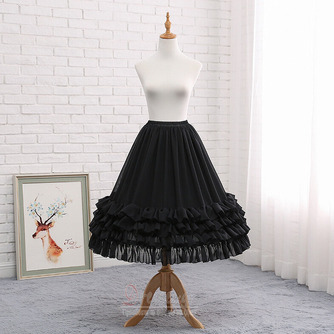 Μαύρη σιφόν κάτω φούστα, νυφική ​​μακριά κρινολίνα, φόρεμα χορού cosplay σιφόν κάτω φούστα, φουσκωτή φούστα, μίντι φούστα Lolita - Σελίδα 4