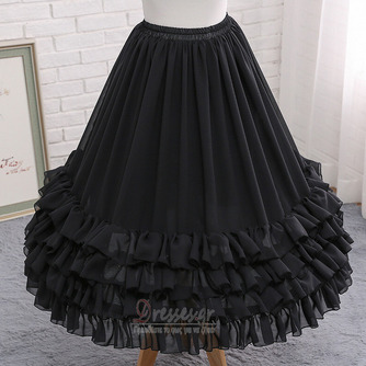 Μαύρη σιφόν κάτω φούστα, νυφική ​​μακριά κρινολίνα, φόρεμα χορού cosplay σιφόν κάτω φούστα, φουσκωτή φούστα, μίντι φούστα Lolita - Σελίδα 5