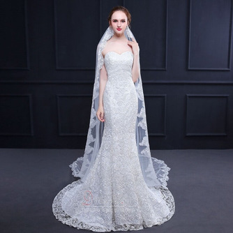 Μακρύ φόρεμα δαντέλα κεντημένο πίσω ουρά πέπλο γάμου 3M - Σελίδα 3